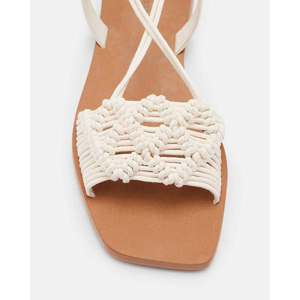 Allsaints Australia Womens Donna Leather Rope Strappy Sandals White AU24-047